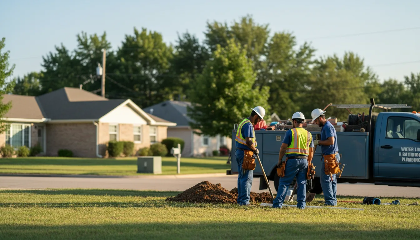 Residential water line and bathroom plumbing service in Spokane, MO
